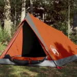 Cort de camping 2 pers., gri/oranj, impermeabil, setare rapidă GartenMobel Dekor