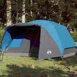Cort camping, 4 persoane, albastru, țesătură opacă, impermeabil GartenMobel Dekor
