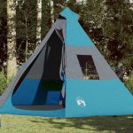 Cort camping, 7 persoane, albastru, țesătură opacă, impermeabil GartenMobel Dekor