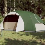 Cort de camping, 8 persoane, verde, țesătură opacă, impermeabil GartenMobel Dekor