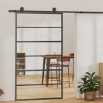 Ușă glisantă cu set feronerie, 102x205 cm, sticlă ESG/aluminiu GartenMobel Dekor