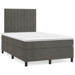 Pat box spring cu saltea, gri închis, 120x190 cm, catifea GartenMobel Dekor