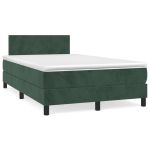 Pat box spring cu saltea, verde închis, 120x190 cm, catifea GartenMobel Dekor
