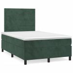 Pat box spring cu saltea, verde închis, 120x190 cm, catifea GartenMobel Dekor