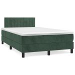 Pat box spring cu saltea, verde închis, 120x190 cm, catifea GartenMobel Dekor