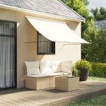 Copertină retractabilă, crem, 250x150 cm, țesătură și oțel GartenMobel Dekor