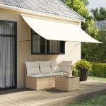 Copertină retractabilă, crem, 300x150 cm, țesătură și oțel GartenMobel Dekor