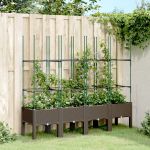 Jardinieră de grădină cu spalier, maro, 160x40x142,5 cm, PP GartenMobel Dekor