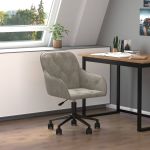 Scaun pivotant pentru birou, gri deschis, catifea GartenMobel Dekor