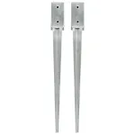 Țăruși de sol, 2 buc., argintiu, 7x7x75 cm, oțel galvanizat GartenMobel Dekor