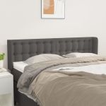 Tăblie de pat cu aripioare gri 147x16x78/88 cm piele ecologică GartenMobel Dekor