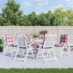 Perne scaun cu spătar mic, 6 buc., roșu carouri, textil oxford GartenMobel Dekor