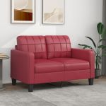 Canapea cu 2 locuri, roșu vin, 120 cm, material textil GartenMobel Dekor