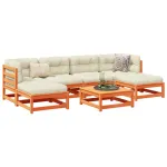 Set canapele grădină cu perne, 7 piese, maro, lemn masiv de pin GartenMobel Dekor