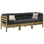 Set mobilier de grădină cu perne, 5 piese, lemn de pin tratat GartenMobel Dekor