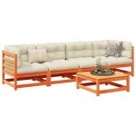 Set mobilier de grădină cu perne, 5 piese, lemn masiv de pin GartenMobel Dekor