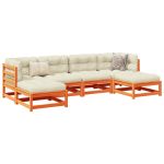 Set mobilier de grădină cu perne, 6 piese, lemn masiv de pin GartenMobel Dekor
