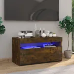Comodă TV cu lumini LED, stejar fumuriu, 75x35x40 cm  GartenMobel Dekor