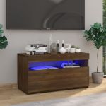 Comodă TV cu lumini LED, stejar maro, 75x35x40 cm GartenMobel Dekor
