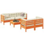 Set mobilier de grădină cu perne, 6 piese, lemn masiv de pin GartenMobel Dekor