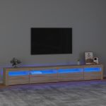 Comodă TV cu lumini LED, stejar sonoma, 270x35x40 cm GartenMobel Dekor