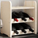 Suport pentru vin cu raft superior, 33x25x37 cm, lemn masiv pin GartenMobel Dekor