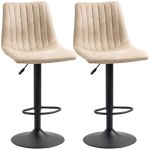 Set 2 scaune bucatarie/bar, Gary, rotative, poliester, otel, bej si negru, 47.5x57.5x95-116 cm GartenVIP DiyLine