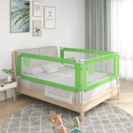 Balustradă de protecție pat copii, verde, 140x25 cm, textil GartenMobel Dekor