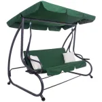 Balansoar gradina, Springos, 3 locuri, verde, 210x126x200 cm, functie pat, max 280 kg, Venetia GartenVIP DiyLine