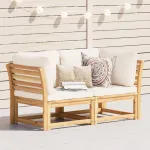 Canapea de grădină cu perne, 2 locuri, lemn masiv de acacia GartenMobel Dekor