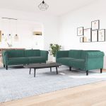 Set canapele, 2 piese, verde închis, catifea GartenMobel Dekor