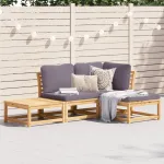 Set mobilier de grădină cu perne, 4 piese, lemn masiv de acacia GartenMobel Dekor