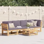 Set mobilier de grădină cu perne, 4 piese, lemn masiv de acacia GartenMobel Dekor