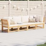 Set mobilier de grădină cu perne, 4 piese, lemn masiv de acacia GartenMobel Dekor