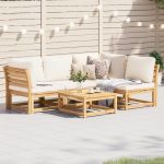 Set mobilier de grădină cu perne, 5 buc., lemn masiv acacia GartenMobel Dekor
