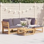 Set mobilier de grădină cu perne, 5 buc., lemn masiv acacia GartenMobel Dekor