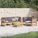 Set mobilier grădină cu perne, 6 piese, lemn masiv acacia GartenMobel Dekor