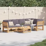 Set mobilier grădină cu perne, 6 piese, lemn masiv acacia GartenMobel Dekor