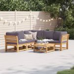 Set mobilier grădină cu perne, 6 piese, lemn masiv acacia GartenMobel Dekor