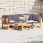 Set mobilier de grădină cu perne, 5 buc., lemn masiv acacia GartenMobel Dekor
