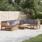 Set mobilier grădină cu perne, 9 piese, lemn masiv acacia GartenMobel Dekor