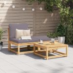 Set mobilier de grădină cu perne, 3 piese, lemn masiv acacia GartenMobel Dekor
