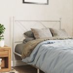 Tăblie de pat metalică, alb, 107 cm GartenMobel Dekor