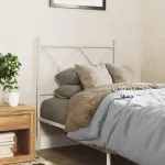 Tăblie de pat metalică, alb, 80 cm GartenMobel Dekor