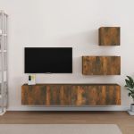 Set dulapuri TV, 4 piese, stejar fumuriu, lemn prelucrat GartenMobel Dekor