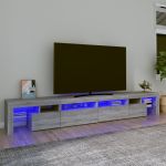 Comodă TV cu lumini LED, gri sonoma, 260x36,5x40cm GartenMobel Dekor