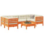 Set canapele grădină cu perne, 7 piese, maro, lemn masiv de pin GartenMobel Dekor