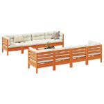 Set mobilier de grădină cu perne, 9 piese, lemn masiv de pin GartenMobel Dekor
