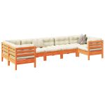 Set canapele grădină cu perne, 7 piese, maro, lemn masiv de pin GartenMobel Dekor