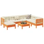 Set canapele grădină cu perne, 8 piese, maro, lemn masiv de pin GartenMobel Dekor